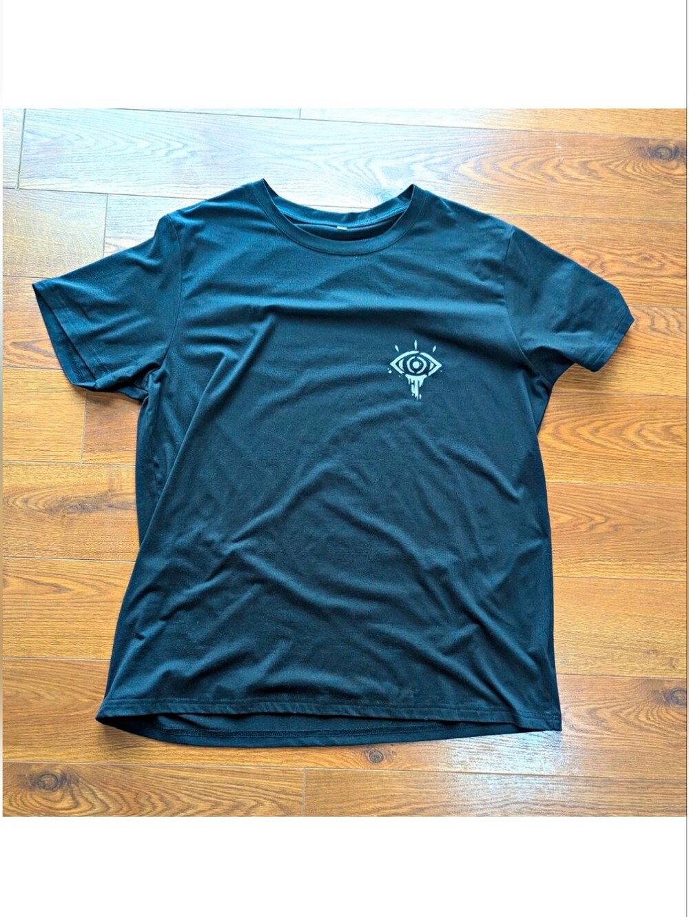 Shein Graphic Oversized Crewneck Tshirt Mens XL Black Mandala Evil Eye Boho